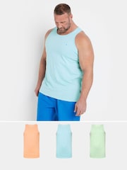 BadRhino Big & Tall White Plain 100% Cotton Vests 3 Pack - Image 1 of 10