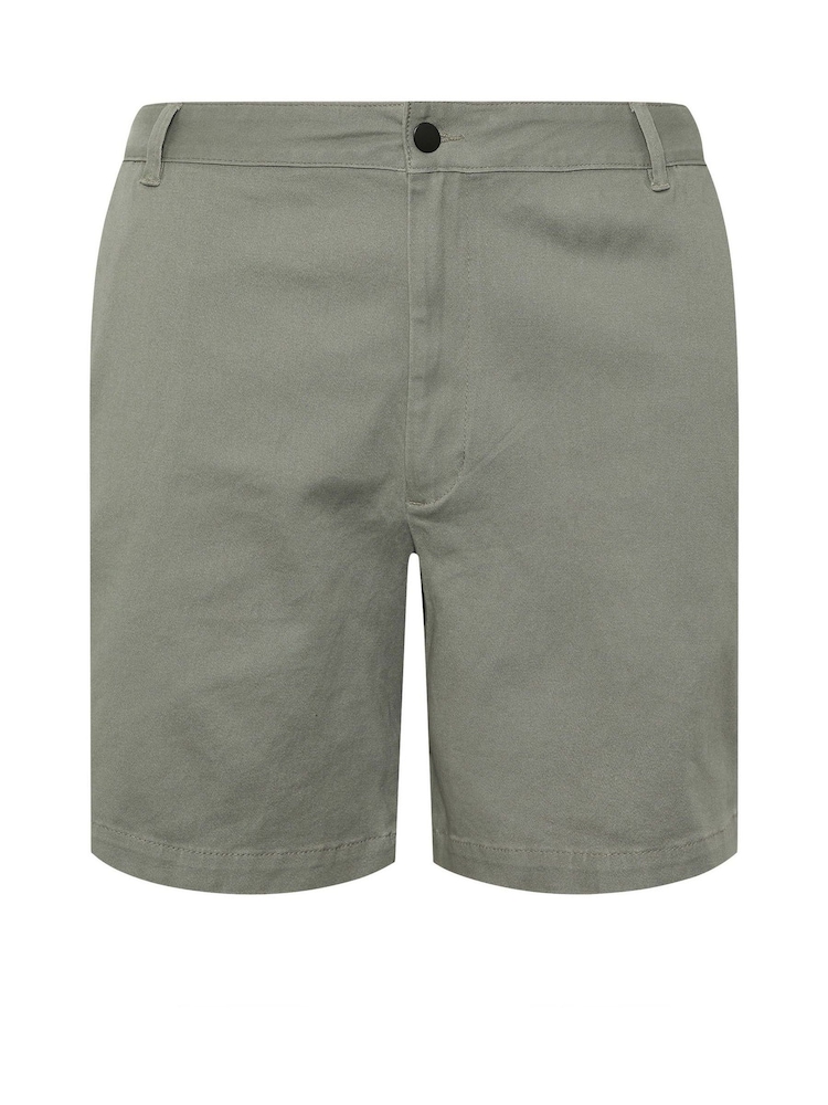 BadRhino Big & Tall Green Stretch Chino Shorts - Image 1 of 2