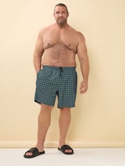 BadRhino Big & Tall Green Tartan Swimshorts - Image 2 of 6