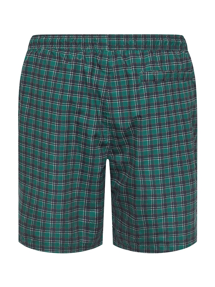 BadRhino Big & Tall Green Tartan Swimshorts - Image 6 of 6
