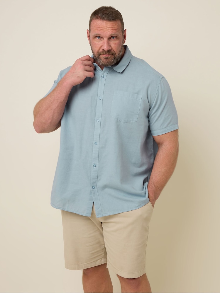 BadRhino Big & Tall Blue Navy Linen Shirt - Image 1 of 6