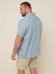 BadRhino Big & Tall Blue Navy Linen Shirt - Image 3 of 6