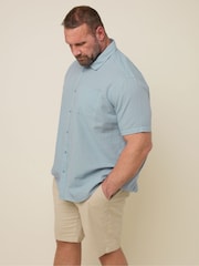 BadRhino Big & Tall Blue Navy Linen Shirt - Image 4 of 6