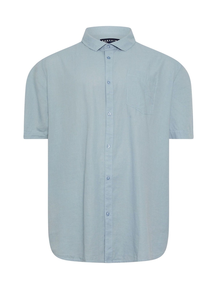 BadRhino Big & Tall Blue Navy Linen Shirt - Image 5 of 6