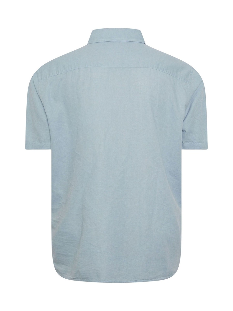 BadRhino Big & Tall Blue Navy Linen Shirt - Image 6 of 6