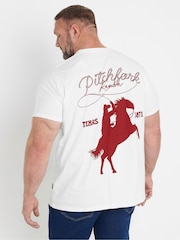 BadRhino Big & Tall White Pitchfork Graphic 100% Cotton T-Shirt - Image 3 of 6
