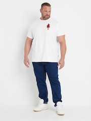 BadRhino Big & Tall White Pitchfork Graphic 100% Cotton T-Shirt - Image 4 of 6