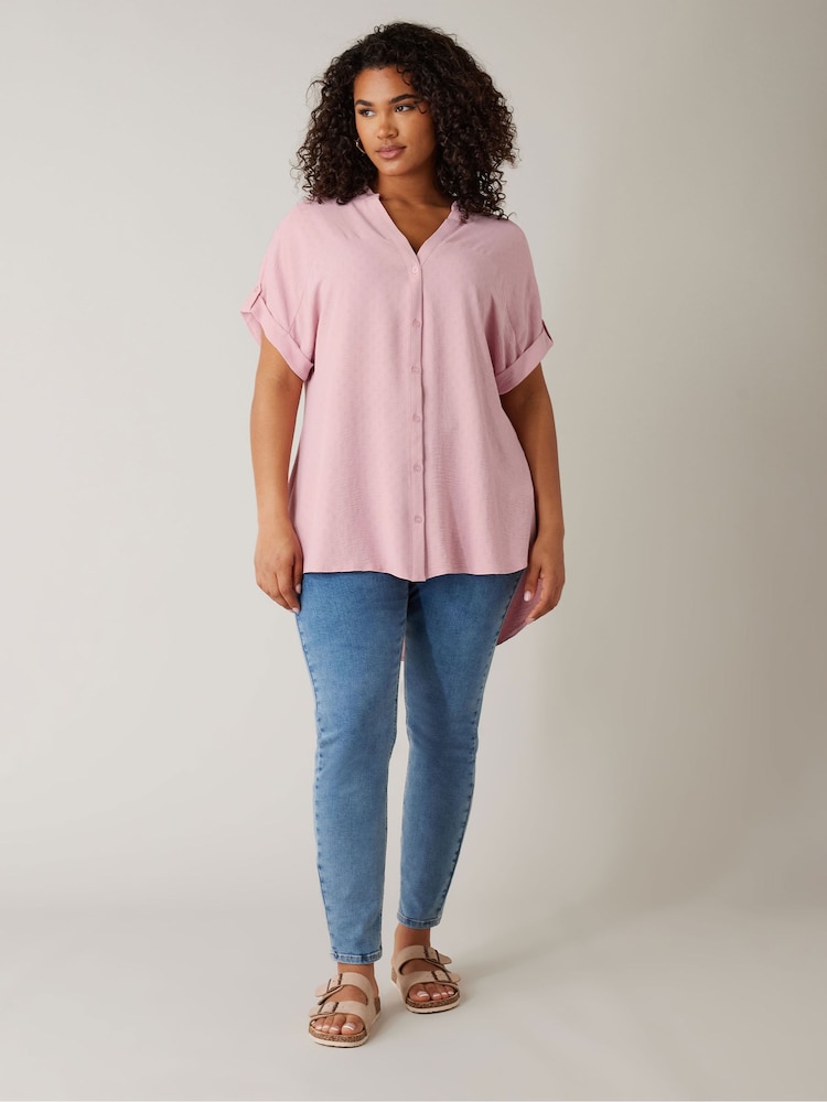 Evans Yoke Button Thru Grown On Sleeve Blouse - Image 4 of 5