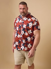 BadRhino Big & Tall Blue Leaf 100% Cotton Print Shirt - Image 1 of 6