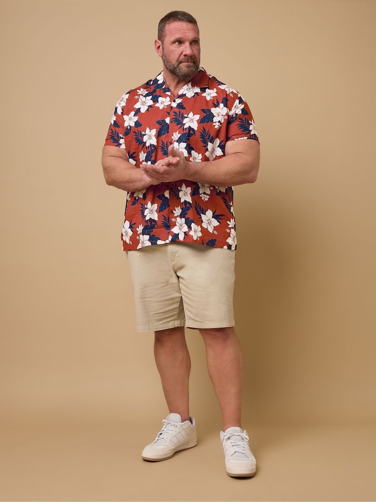 BadRhino Big & Tall Blue Leaf 100% Cotton Print Shirt - Image 2 of 6