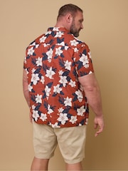 BadRhino Big & Tall Blue Leaf 100% Cotton Print Shirt - Image 3 of 6