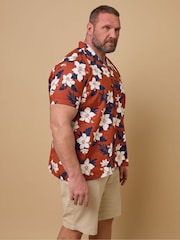 BadRhino Big & Tall Blue Leaf 100% Cotton Print Shirt - Image 4 of 6