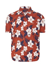 BadRhino Big & Tall Blue Leaf 100% Cotton Print Shirt - Image 5 of 6