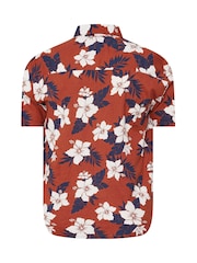 BadRhino Big & Tall Blue Leaf 100% Cotton Print Shirt - Image 6 of 6