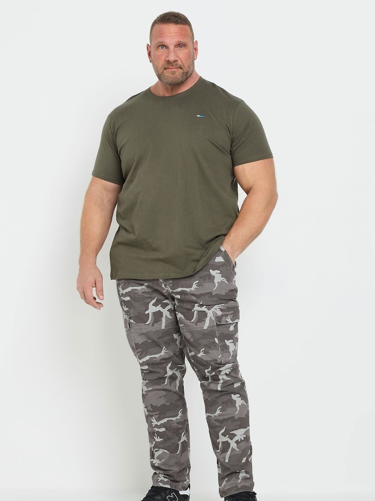 Gris - BadRhino Big & Tall Camo Cargo Trousers - Imagen 2 de 6