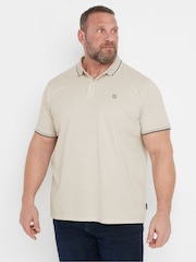 Бежевый - BadRhino Big & Tall Waffle Textured Polo Shirt - Image 1 of 6