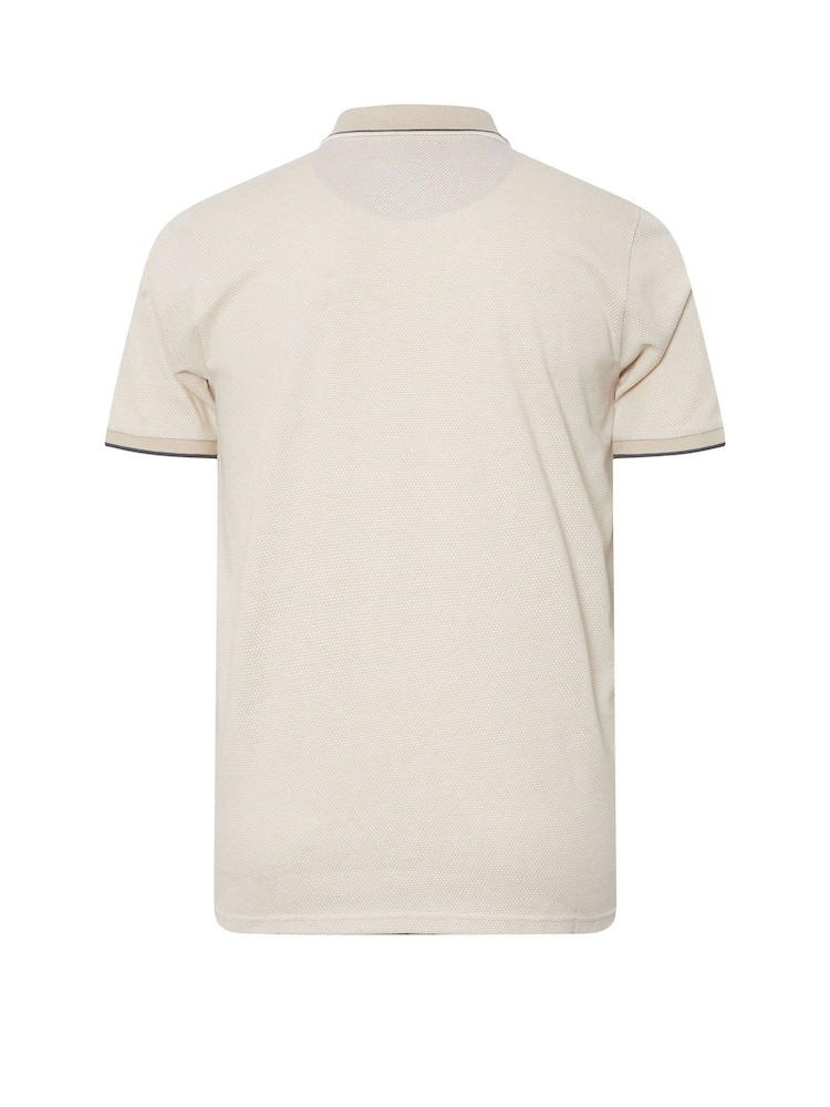 Бежевый - BadRhino Big & Tall Waffle Textured Polo Shirt - Image 6 of 6