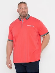 BadRhino Big & Tall Orange Chambray Pocket Polo Shirt - Image 1 of 6
