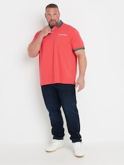 BadRhino Big & Tall Orange Chambray Pocket Polo Shirt - Image 4 of 6