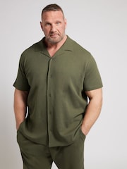 أخضر - قميص بكُم قصير من القطن 100% بملمس بارز من BadRhino Big & Tall - Image 11 of 12