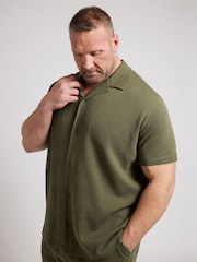 أخضر - قميص بكُم قصير من القطن 100% بملمس بارز من BadRhino Big & Tall - Image 12 of 12