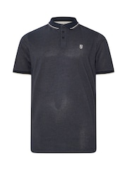 Синий - BadRhino Big & Tall Waffle Textured Polo Shirt - Image 5 of 6