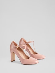 LK Bennett Pink Annalise Patent Maryjane T Bar Court Shoes - Image 2 of 4