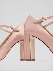 LK Bennett Pink Annalise Patent Maryjane T Bar Court Shoes - Image 4 of 4