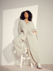 Evans Wide Leg Linen Rich Trousers - Image 2 of 5