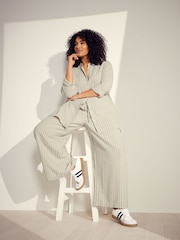 Evans Wide Leg Linen Rich Trousers - Image 3 of 5