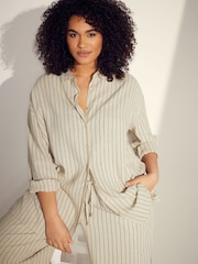 Evans Wide Leg Linen Rich Trousers - Image 4 of 5
