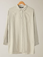Evans Natural Linen Rich Stripe Shirt - Image 1 of 2