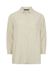Evans Natural Linen Rich Stripe Shirt - Image 2 of 2