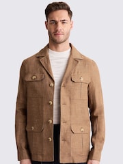 MOSS Brown 100% Linen Safari Shacket - Image 1 of 2