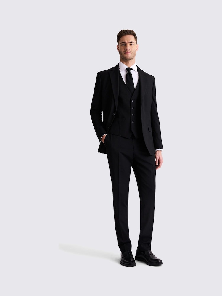 MOSS Black Tailored Fit Stretch Jacket - Image 4 of 4