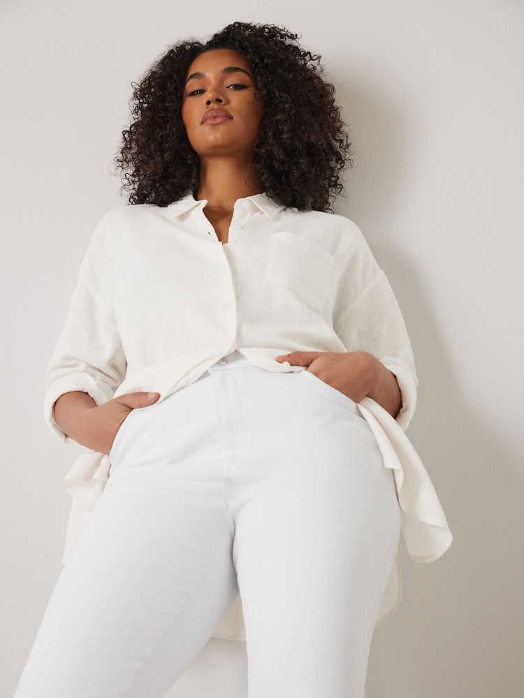 Evans Linen Rich White Shirt - Image 2 of 5