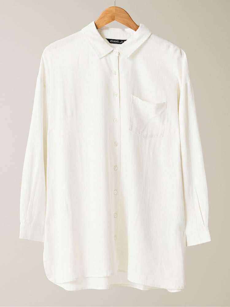 Evans Linen Rich White Shirt - Image 4 of 5