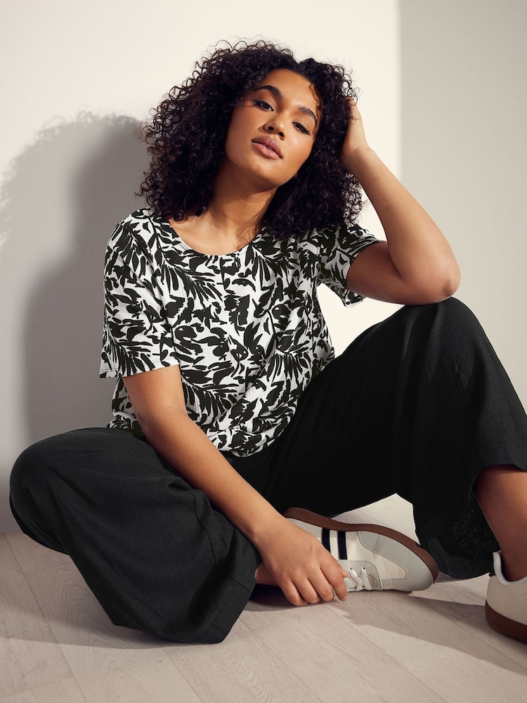 Evans Wide Leg Linen Rich Trousers - Image 2 of 6