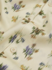 Reiss Off White Fade Abstract-Floral Print Cuban-Collar Shirt - Image 5 of 5
