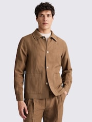 MOSS Brown Brown Wool Linen Shacket - Image 1 of 5