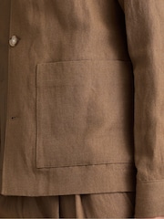 MOSS Brown Brown Wool Linen Shacket - Image 4 of 5