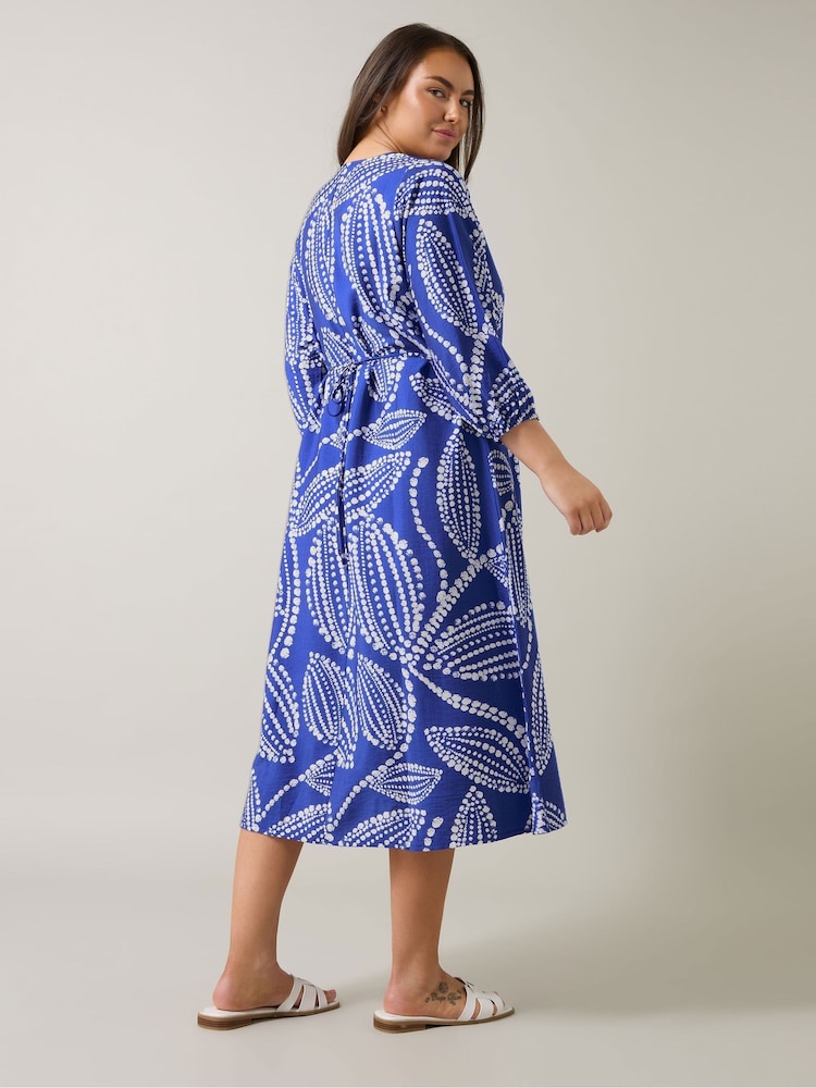 Evans Blue Swing Midaxi Dress - Image 3 of 5