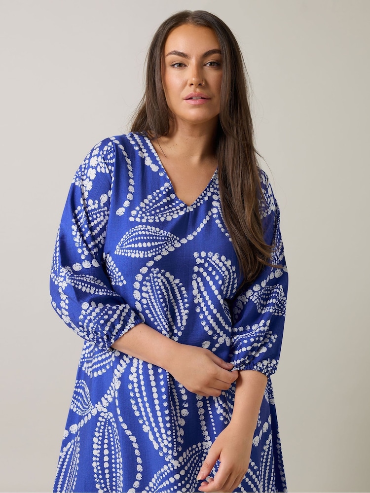 Evans Blue Swing Midaxi Dress - Image 4 of 5