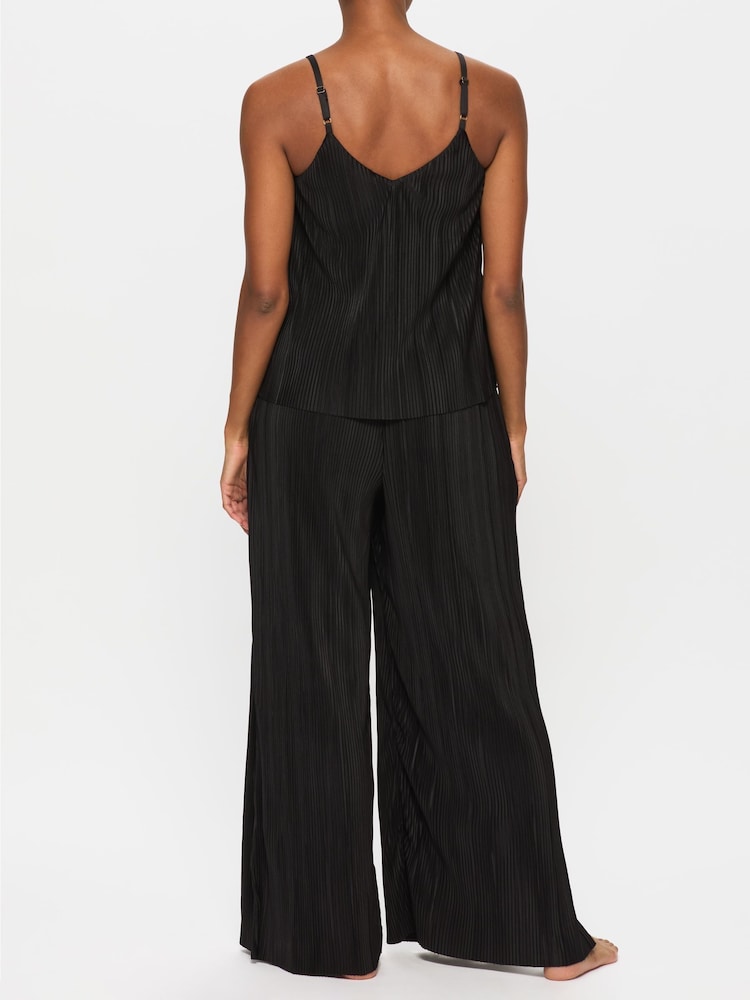 KBX Black Lucy Long Leg Plisse Cami Set - Image 2 of 7