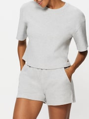 Серый - KBX Marl Naomi Waffle Shorts Set - Image 4 of 6