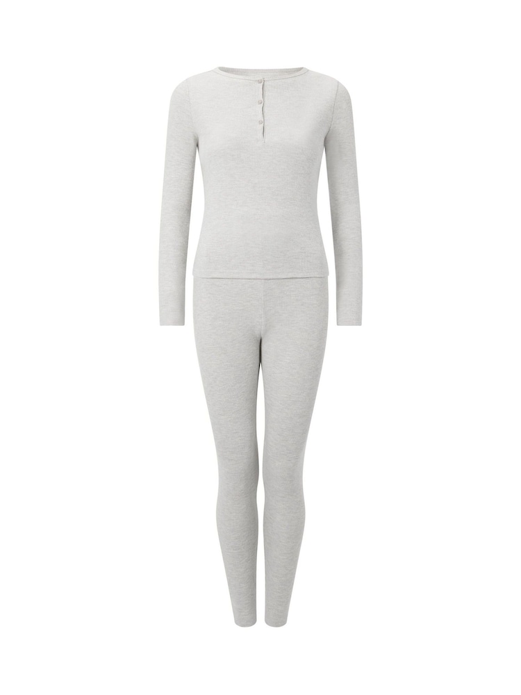 KBX Grey Marl Naomi Waffle Leggings Set - Image 8 of 8