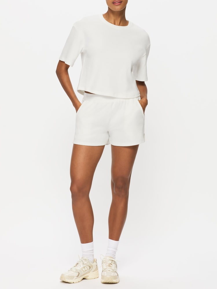Кремовый - KBX Marl Naomi Waffle Shorts Set - Image 1 of 7