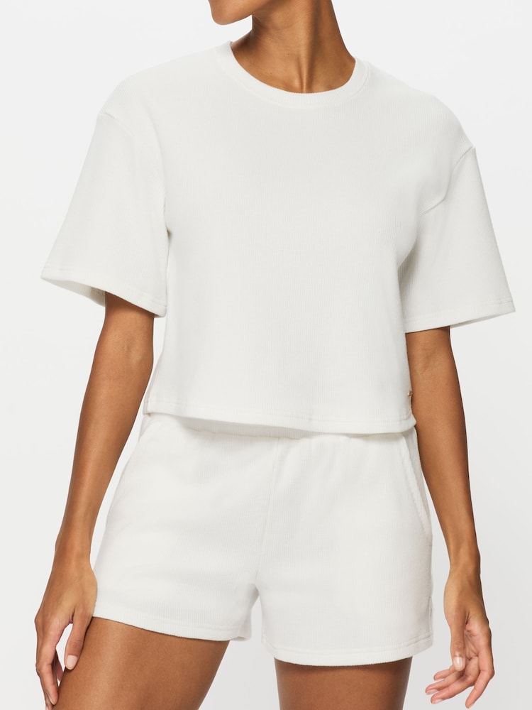 Кремовый - KBX Marl Naomi Waffle Shorts Set - Image 2 of 7
