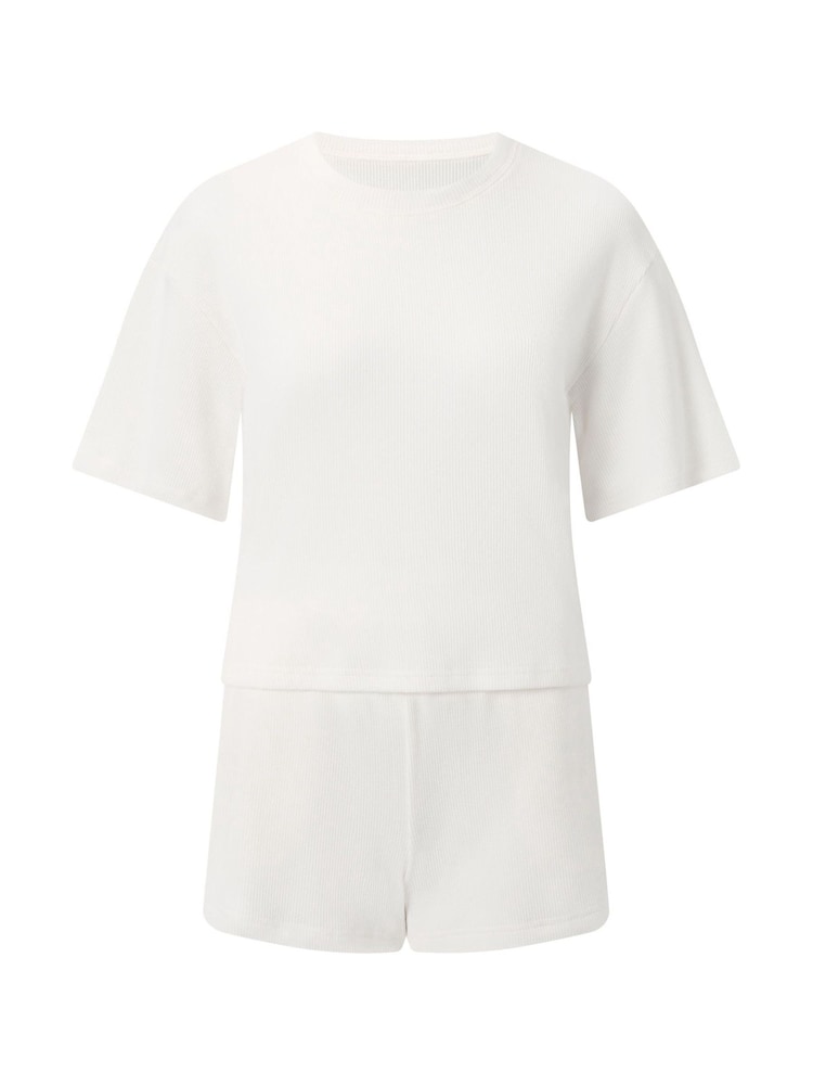 Кремовый - KBX Marl Naomi Waffle Shorts Set - Image 7 of 7