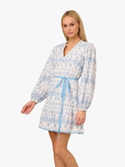 Adrianna by Adrianna Papell Flounce Hem Short White Dress - Image 1 of 6